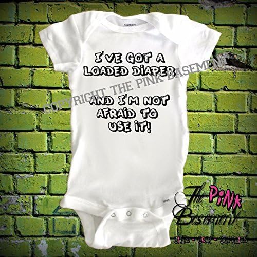 HANDMADE Loaded Diaper and I'm not afraid to use Personalized Custom Babies Onesies Girls Baby Clothes Newborn Onesie Gift Shower clothing kids Gifts