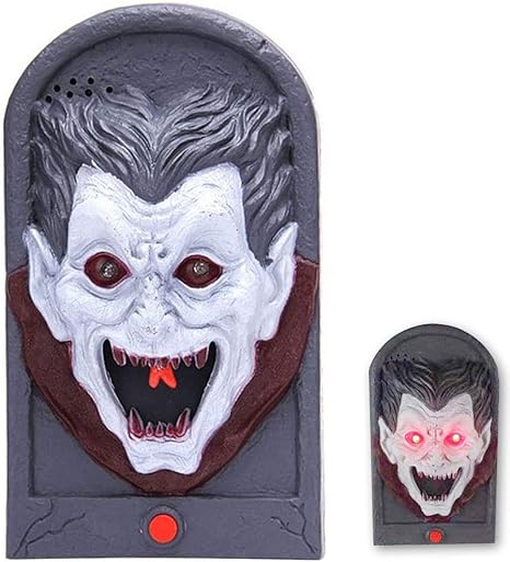 Amazon Co Jp ハロウィン怖いドアベル ライトアップ眼球話す怖い音パーティーバーのドアの装飾子供ギフトおもちゃ Vampire ホーム キッチン