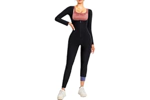 CEIUEO Sauna Suit for Women Full Body Waist Trainer for Belly Fat Sauna Jumpsuit Workout Sweat Suit