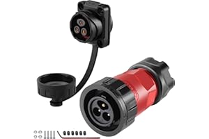 CNLINKO YM-20 3 PIN Screw Lock Waterproof Connector IP68 Aviation Circular Quick Plug PBT Plastic Shell M20 Male Female Flange Socket (3-PIN)