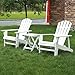 Songsen Fashion Outdoor Wood Adirondack Chairs Ottoman Patio Deck Garden Furniture (Adult,White)