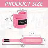 flintronic Ankle Straps for Cable Machine Pink Neoprene D Ring Gym Cuff view 2