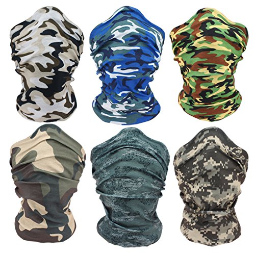 UPC 710525319043, KapscoMoto Outdoor Camouflage Face Masks Motorcycle Headwear Sports Bandana Headbands - Multifunctional, Seamless, Tublar, Thin, 6PCS (Camouflage Series)