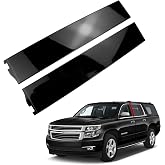 FEXON Rear B Pillar Applique Trim Set for Chevy Suburban Tahoe 926-243 | 2pc Rear B-pillar gloss black window molding for 2015-2018 Chevy Tahoe Suburban for GMC Yukon XL &amp; Escalade 926-244