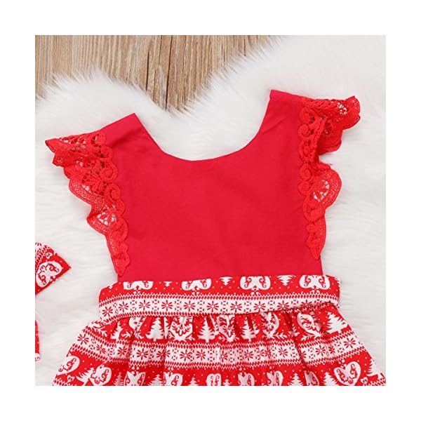 Christmas Toddler Newborn Kids Baby Girls Dress Clothes Romper Playsuit + Headband Outfits - Image 5