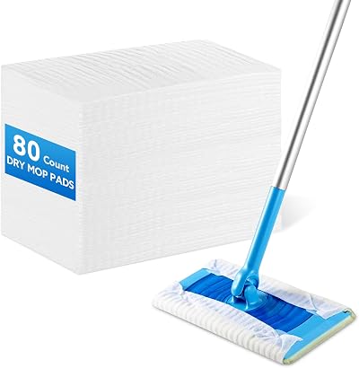 wlich 80 Count Dry Sweeping Cloths Compatible with Flash Sweeper Mop Refills