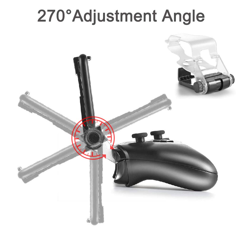 Gamepad Foldable Mobile Phone Holder Smartphone Clip Cellphone Clamp Compatible with Microsoft Xbox One/Xbox One S/Xbox One X Controllers, 1 Phone Holder and 2 Joystick Cap Analog Stick Cap Included