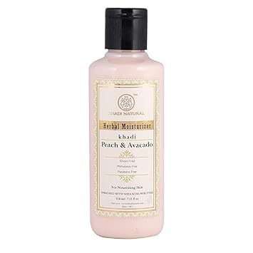 Khadi Natural Peach and Avacado Herbal Moisturizer With Shea/Kokum Butter, SLS and Paraben Free, 210 ml
