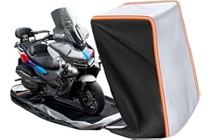 FJWDSC Full Enclosed Motorcycle Cover Waterproof Outdoor/Indoor Storage Waterproof Motorcycle Cover Heavy Duty with Reflectiv