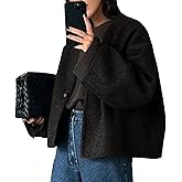 HOTIAN Women Cropped Wool Blend Coats Long Sleeve Coat Jacket Peacoat Fall Winter Outwear Overcoat