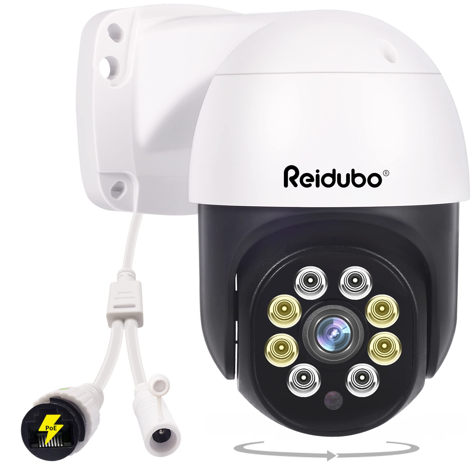 Reidubo 2K IP Outdoor Security PoE Cameras, HD 4MP IP Surveillance @25fps, Two Way Talk,98ft IR Color Night Vision,3.6mm Len,IP66 Waterproof, Motion Detection,Compatible for Hikvision