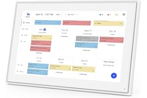 CANUPDOG Digital Calendar, 15.6inch Smart WiFi Digital Calendar&Chore Chart, 1920 * 1080 IPS Touch Screen HD Display for Family Schedules, Wall-Mounted, Share Moments Instantly from Anywhere (White, 15.6 inch)