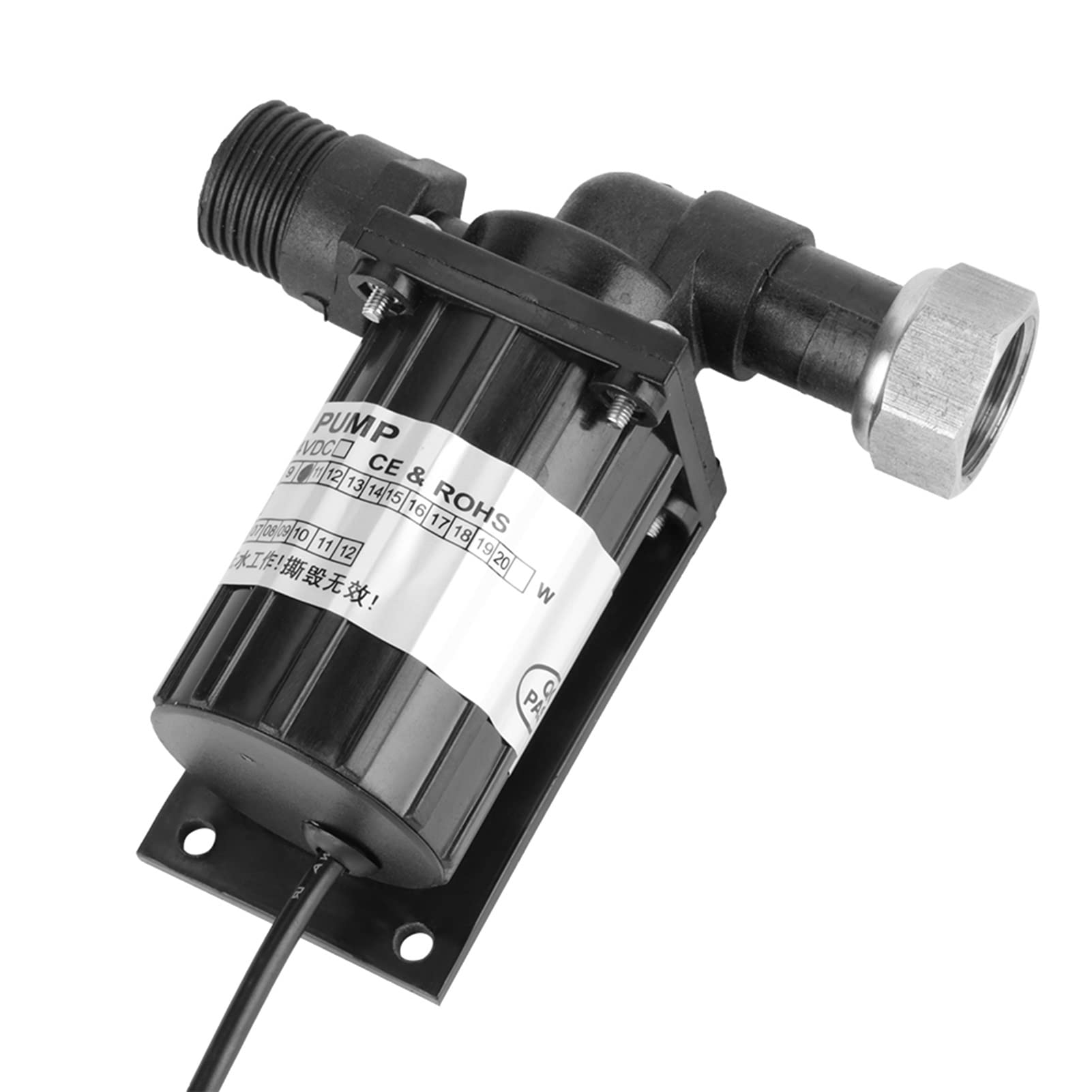 Dc 12V 10W Black High Temperature, Central Heating Pump 12V Resistance Circulation Low Noise Brushless Water Pump