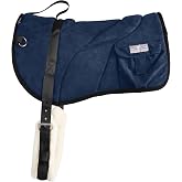 Harrison Howard Western Bareback Saddle Pad, with Matching Girth | Anti-Slip, Ergonomically Designed Bareback Pad with Side Pockets, Extra Thick Center for Maximum Support