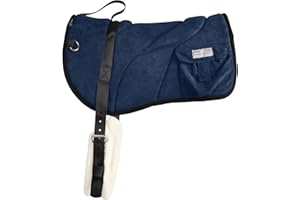 Harrison Howard Ergonomically Designed Correct Bareback Pad with Side Pockets Extra Thick Center for Maximum Support Anti-Slip Bareback Pad Comes with Matching Girth