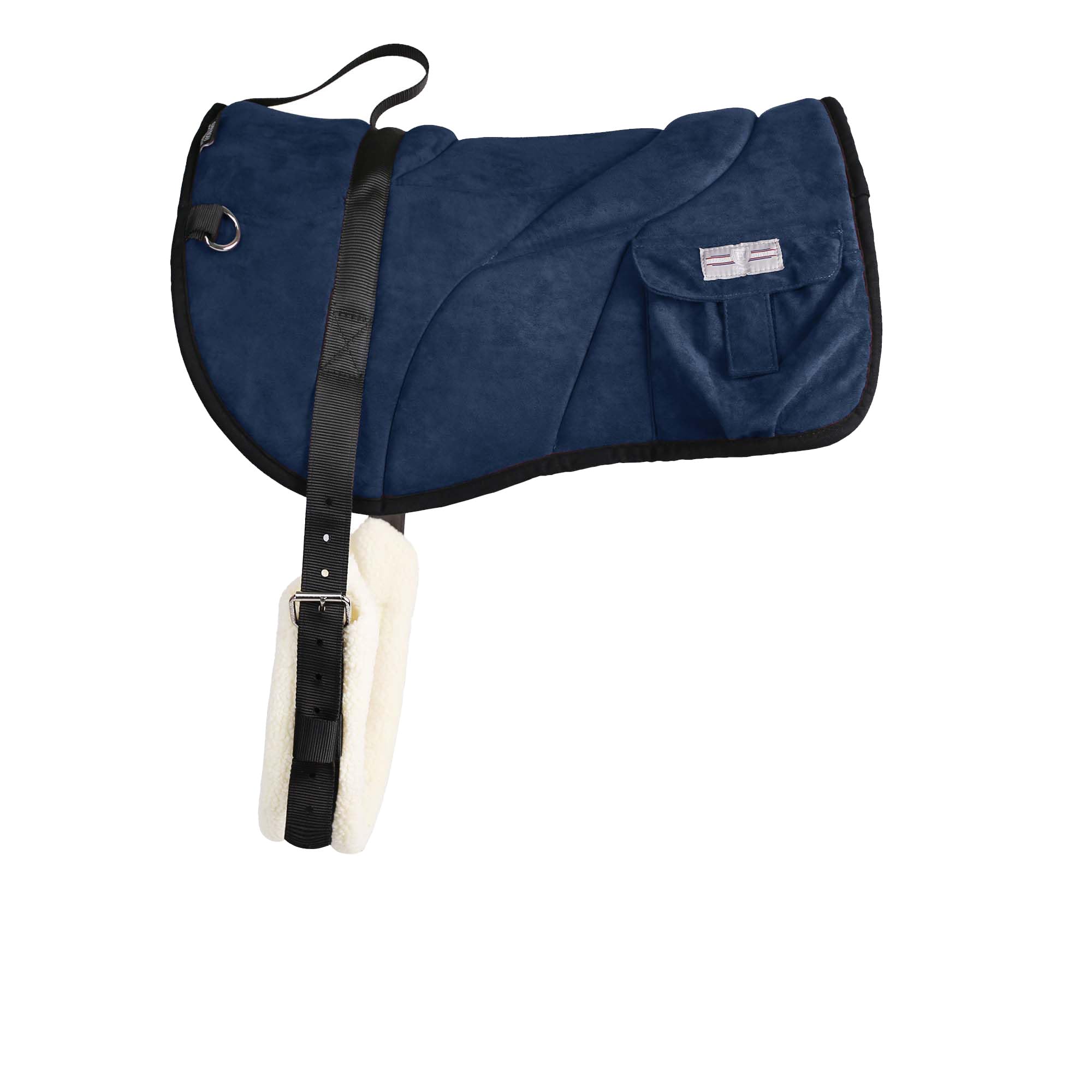 Photo 1 of Harrison Howard Ergonomically Designed Correct Bareback Pad with Side Pockets Extra Thick Center for Maximum Support Anti-Slip Bareback Pad Comes with Matching Girth Navy