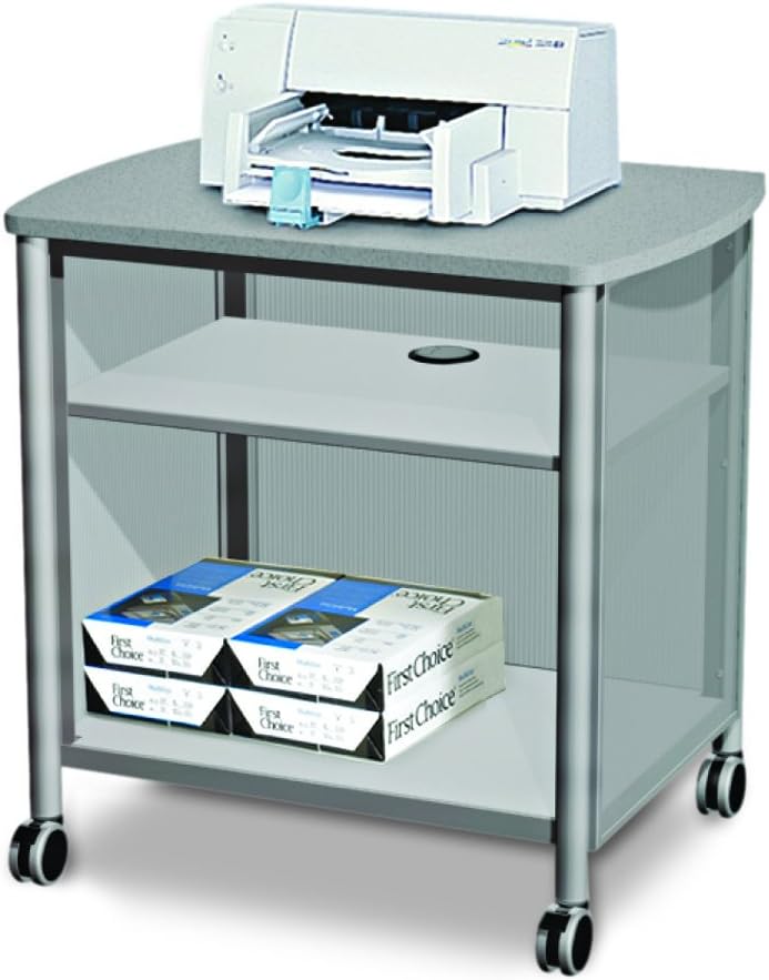 Safco Products Impromptu Mobile Print Stand 1857GR, Gray, 200 lbs. Capacity, Contemporary Design, Swivel Wheels : Printer Stands : Office Products