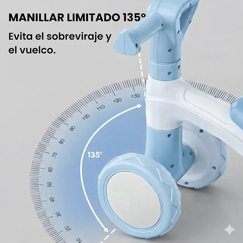 , Triciclo Bebé 1 Ano | Monte Leve | Primeira bicicleta de equilíbrio para bebés | Bicicleta sem Barcos de Equilíbrio | Toy Boy 1-2 Anos Ideal como Presente (Azul) — foto 4 de 8