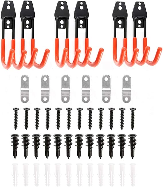 6 PCS Metal Garage Hangers Hanger WallMounted