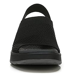 BZees Womens Nouveau Wedge Sandal Black 6.5 M