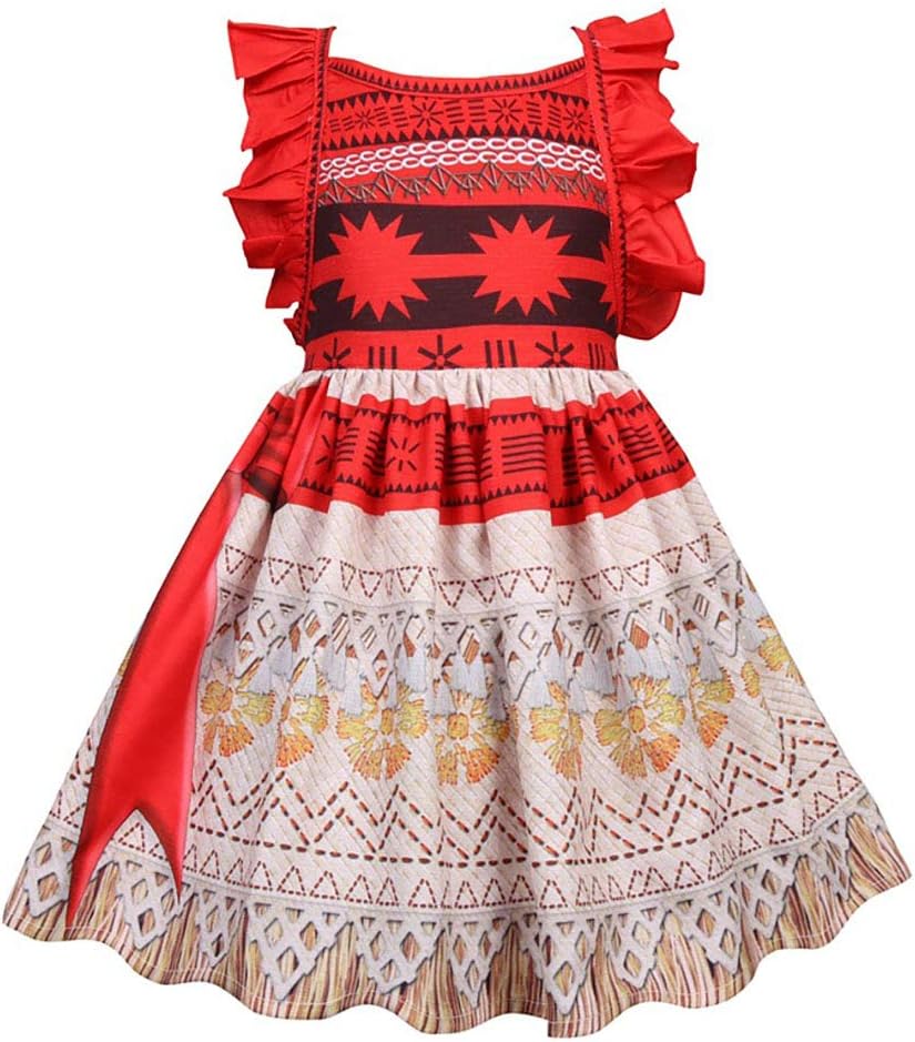 Hickity Girls Moana Costume Princess Party Dress up Kids Child Girl