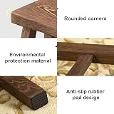 DSFSAEG Wooden Stool Step Rustic Footstool Plant Stand 27x13x21cm view 5