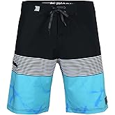 Mens Swim Trunks 22 Inch, Long Board Shorts Men's, Slim Fit, Stretch Material,No Liner, No Side Pockets
