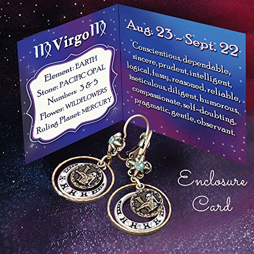 Virgo Zodiac Sign Astrology Earrings - August and September Birthday Gifts - Thumbnail 3