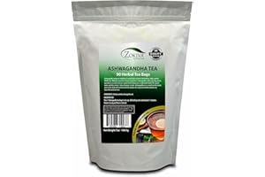 ZOKIVA NUTRITIONALS Ashwagandha Tea Organic 90 Bags Premium Quality 100% Pure Root -Withania Somnifera