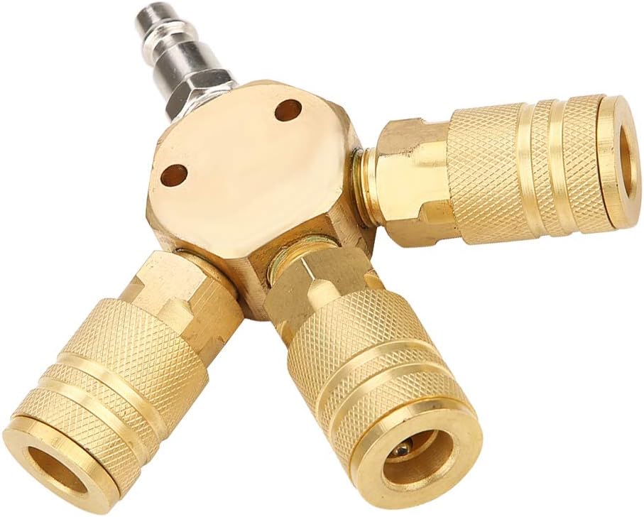Pneumatic Connector, 1/4" Quick-Coupling Air Gas Pneumatic T Shape Three Way Tee Connector for Tube Pipe - Image 3