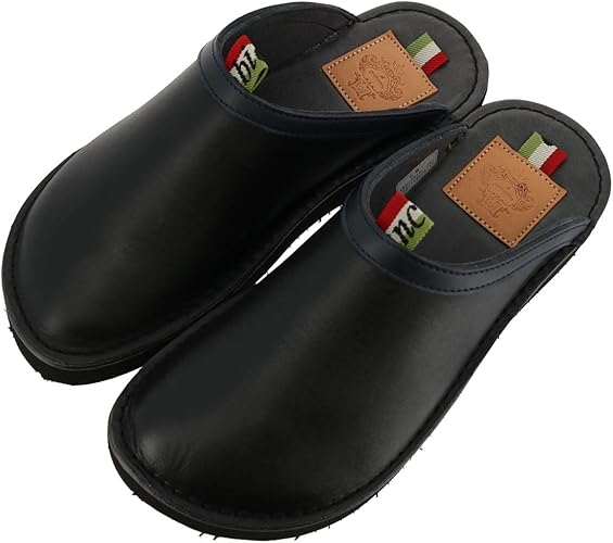 Amazon オロビアンコ サボサンダル メンズ レザー 日本製 男性用 Orobianco クロッグカジュアルサンダル ルームスリッパ 靴 Azuma Black L 26 27cm シューズ