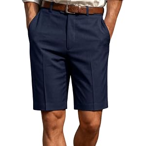 vrvtoov Men's Dress Shorts Dressy Casual Business Shorts Pleated Button Fly Short Pants Work Bermuda Short with Pockets
