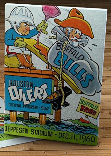 1960 Vintage Houston Oilers - Buffalo Bills Football Program - Canvas Gallery Wrap - 12 x 16