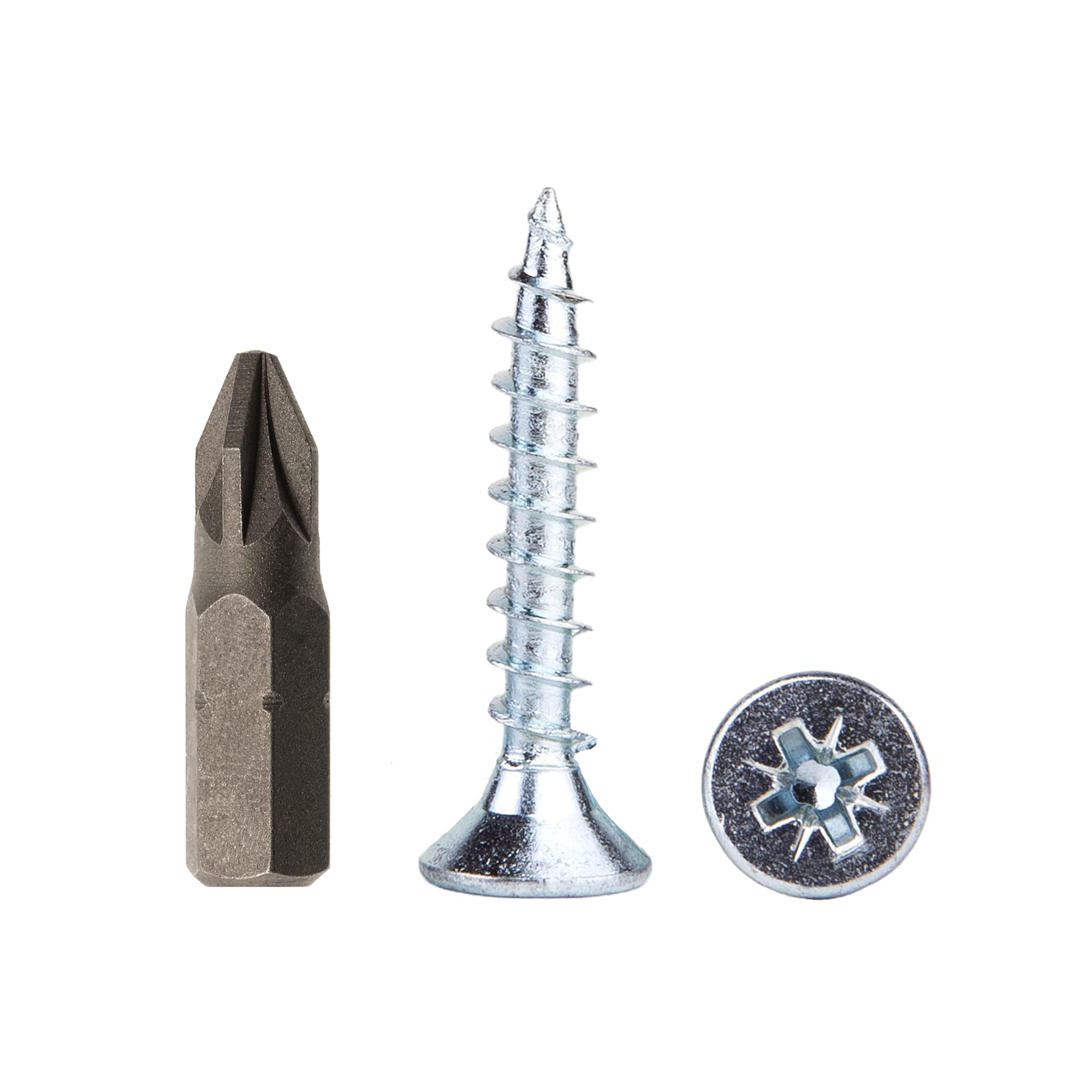 (Pack of 100 pcs) Zinc Plated Steel 5.0 x 30 mm Wood Screws, Chipboard Screws, Universal Pozi-Drive Screw, PZ Fully Threaded, Pozidriv Countersunk Head (100, 5.0 x 30 mm)