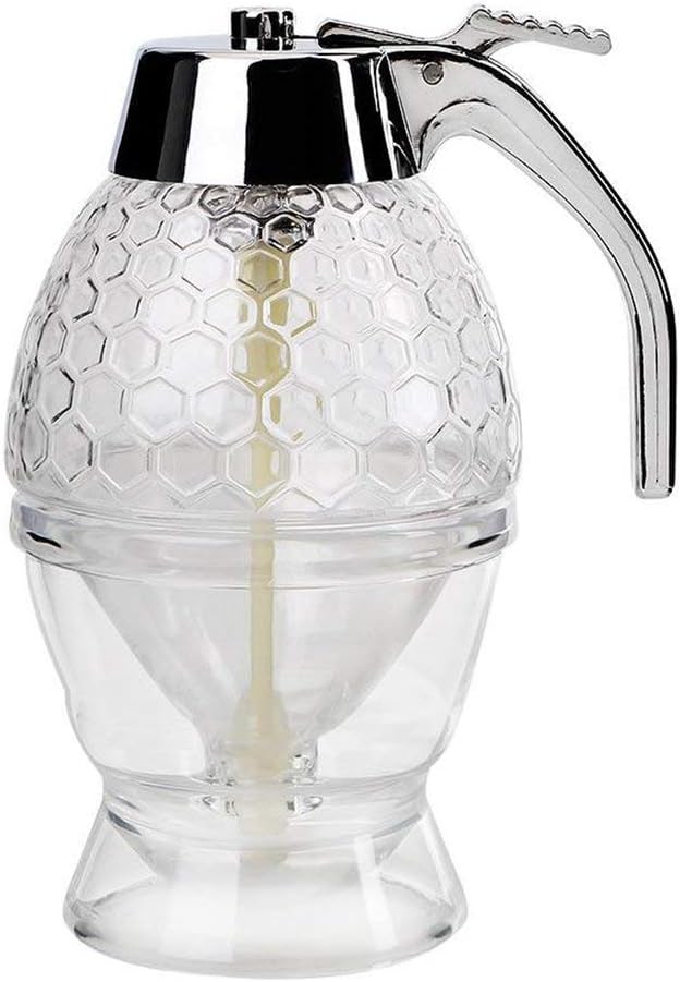 SKYYKS Pulp Juice Transparent Glass Handy Trigger Release Elegant Design Durable And Safe Honey Syrup Dispenser