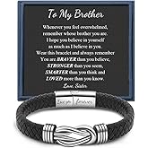 Memgift 𝐊𝐧𝐨𝐭 𝐁𝐫𝐚𝐜𝐞𝐥𝐞𝐭 𝐟𝐨𝐫 𝐌𝐞𝐧 Valentines Day Birthday Gifts for Son Grandson Husband Boyfriend Brother Man Black Braided Leather Infinity Bracelets Lettering Love You Forever