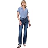 Judy Blue Women's Mid-Rise, Non-Distressed, Frayed Hem, Bootcut Jeans