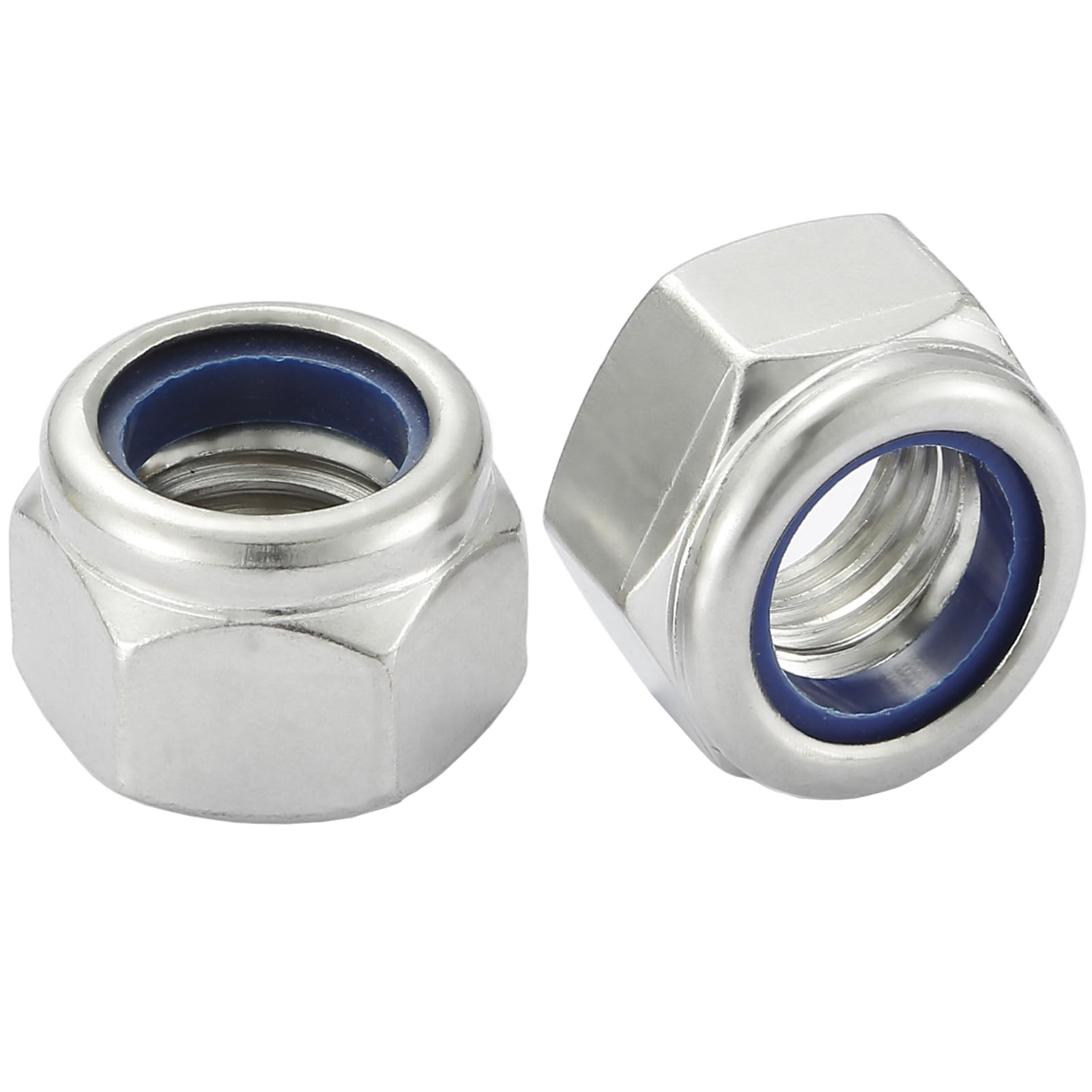 M8 Nyloc Hex Nuts, 8mm M8 Steel Locking Nuts -DIN985 Zinc Alloy Steel Hex Nuts M8 with Nylon Inserts, Self Locking Nylon Nut for Bolts & Screws (Pack of 50)