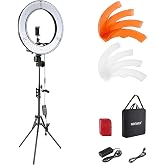 NEEWER RL-18 Ring Light 18inch Kit: 55W 5600K Professional LED with Stand | Phone Holder, Soft Tube &amp; Bag for Tattoo Lash Extension Barber Makeup Artist Studio Video, Photography Lighting