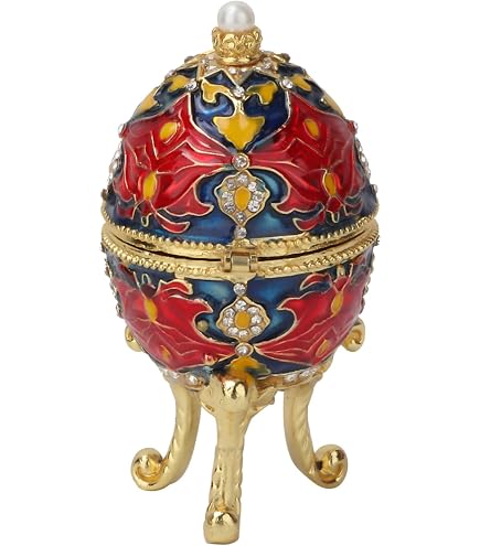 Hand-Painted Flower Trinket Jewelry Box – Hinged Enameled Mini Storage For Rings, Earrings - View #11
