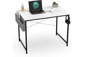 31.5 inch Computer Desk with Non-Woven Storage Bag, Office Work Desk for Small Spaces, Writing Study, Industry Modern Table f