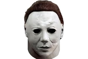 HugOutdoor Scary Halloween Mask for Adults Realistic Classic White Full Head Latex Masks Creepy Cosplay Costume Props (A)