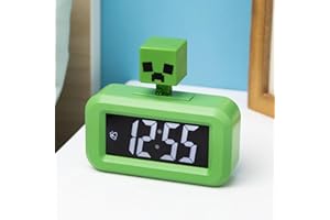Paladone Minecraft Mini Creeper Icon Alarm Clock, 8 cm Size, Green
