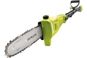 Sun Joe 24V-PS8-LTE 24-Volt 8-Inch, 14-Foot Reach, Cordless Telescoping Pole Chain Saw w/8-Inch Cutting Bar, Auto-Oiler, Adju
