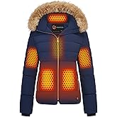 HEARTOVA Graphene Women Heated Puffer Jacket with 18400 mAh Battery Pack