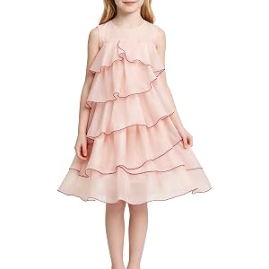 Glorycat Summer Girls Dresses Layered Ruffled Tulle Dress for Special Occasions
