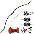 IRQ Archery Recurve Bow 5Set,Traditional Hunting Longbow for Shooting Target Wooden Handmade (40 LB)