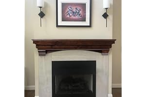 MANTELSDIRECT Mantels Direct Salem Wood Mantel Shelf with Arched Corbels - Cherry 60 Inch | Wooden Rustic Wall Mounted Shelf from Pine Wood - Perfect for Fireplaces, TVs & Décor