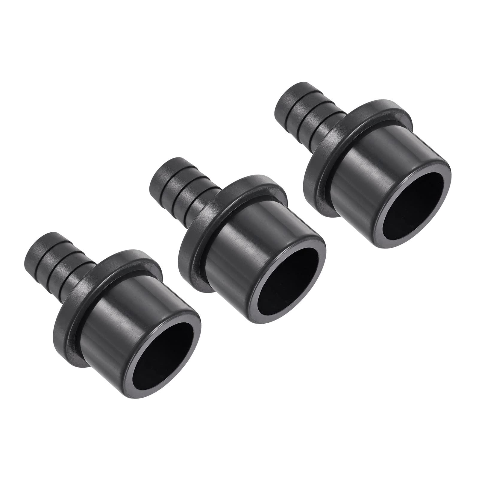 M METERXITY 3 Pack PVC Pipe Fitting - Water Tube Connector, 16mm Barb Straight Pipe Joint, Apply to Outdoor/Garden/Pool (OD 32mm, Black)