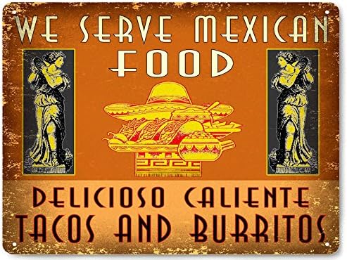 Mexican restaurant decor metal sign tacos burritos/antique style diner deli wall decor art 0173